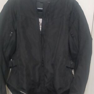 Women's Black Paded and Vented BIKER Zip-Front Jacket